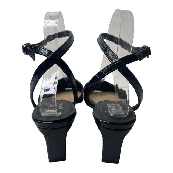 Franco Sarto Women’s Solange Black Croc Embossed Pointed Toe Heels - Picture 5 of 9
